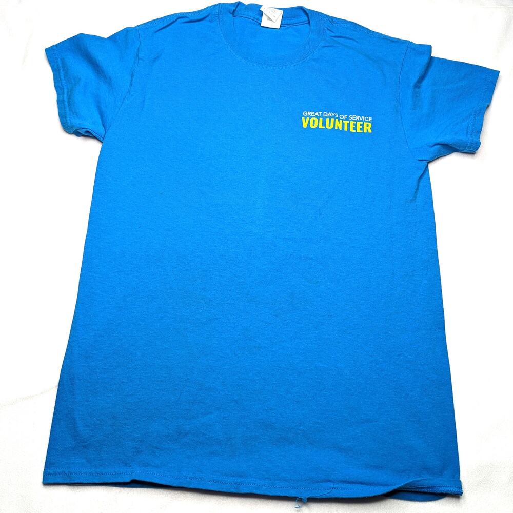 Men's Graphic T-Shirt Small Blue Heavyweight Cotton Casual